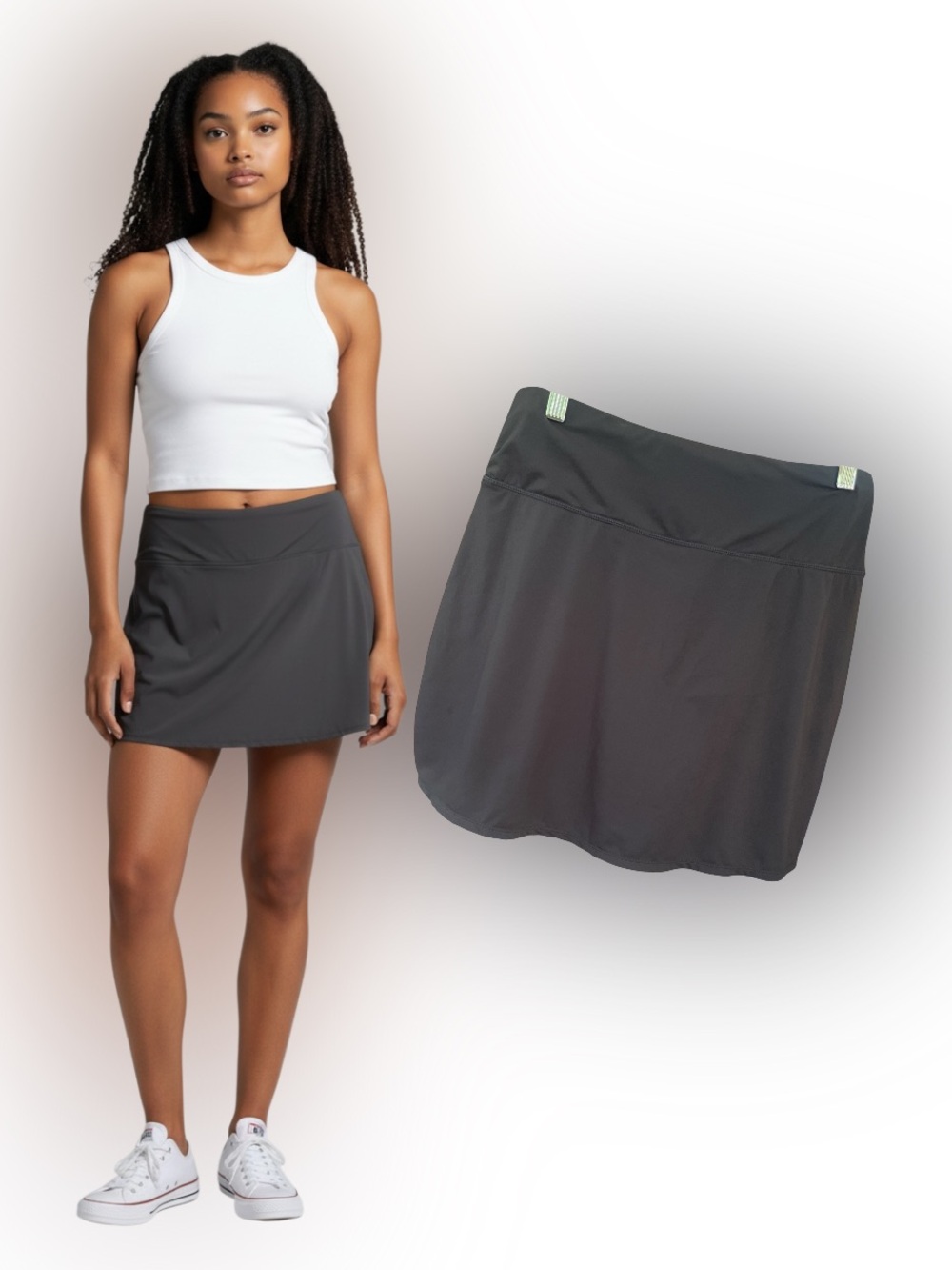 Gray Athletic Skort with Built-In Shorts